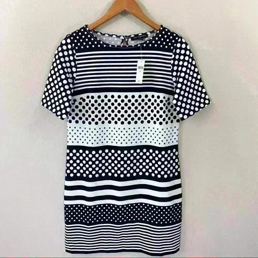 NWT Banana Republic Factory stripe and polka dot short sleeve shift dress